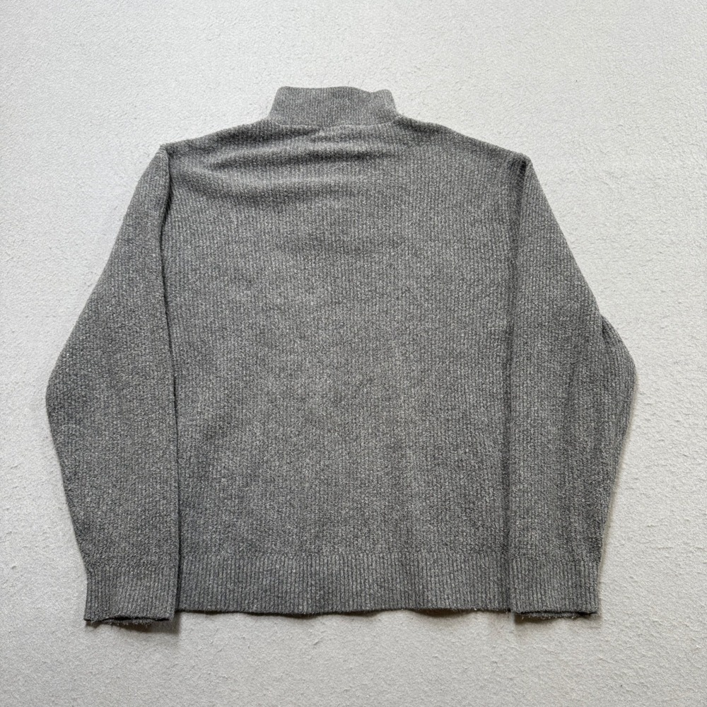 Abercrombie & Fitch Sweater Men's Small Gray Oversized Ribbed Soft Quarter Zip - Picture 2 of 5